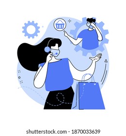 Call for load products abstract concept vector illustration. Store number, curbside pickup sign, order ID, parking place, get supplies amid quarantine, social distancing abstract metaphor.