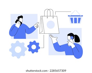 Call for load products abstract concept vector illustration. Store number, curbside pickup sign, order ID, parking place, get supplies amid quarantine, social distancing abstract metaphor.