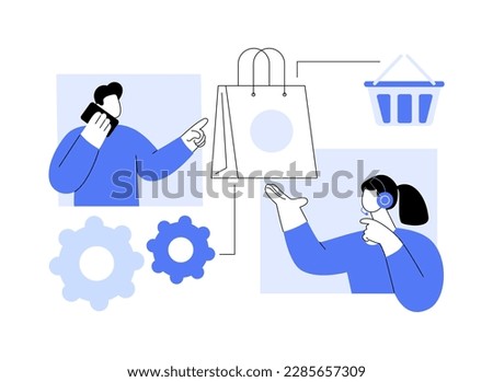 Call for load products abstract concept vector illustration. Store number, curbside pickup sign, order ID, parking place, get supplies amid quarantine, social distancing abstract metaphor.
