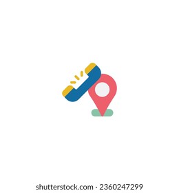 Bildstandort-Flachbild-Symbol, Logo und Vektorgrafik