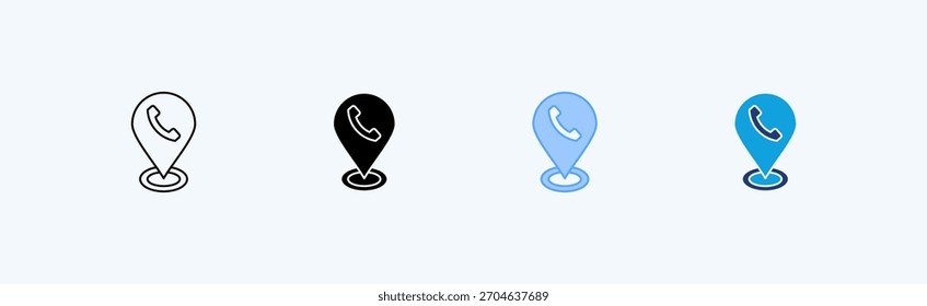 Llamar Locación Icono múltiple Ilustración Vector