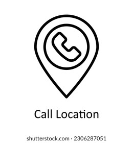 Call Location vector     outline Icon Design illustration. Location and Map Symbol on White background EPS 10 File