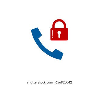 Call Lock Icon Logo Design Element