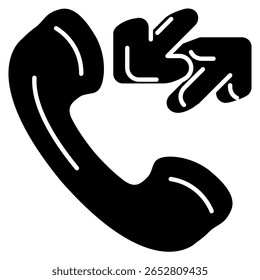Call Log 3d icon vector style for communication user interface Black Filled style.