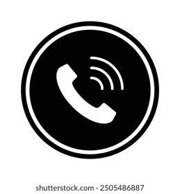 call log icon in black and white circle