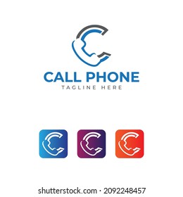 call logo design and app icon design call phone logo design concept free vector stock template