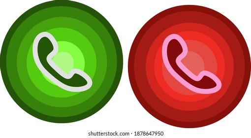 Call Logo. A pair of call symbols and reject phone call