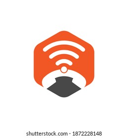 Call logo wifi icon design vector. Phone and wifi logo design template.