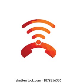 Call logo wifi icon design vector. Phone and wifi logo design template.
