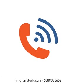Call logo wifi icon design vector. Phone and wifi logo design template.