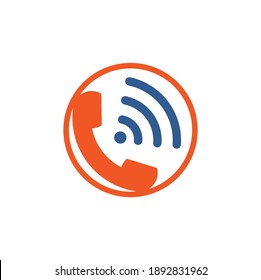 Call logo wifi icon design vector. Phone and wifi logo design template.