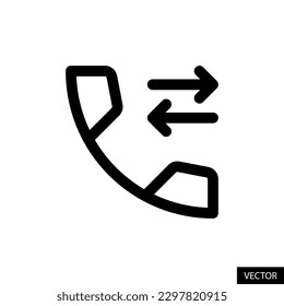 Registros de llamadas, icono del vector de historial de llamadas en el diseño de estilo de línea para sitio web, aplicación, interfaz de usuario, aislado en fondo blanco. Trazo editable. Ilustración vectorial EPS 10.