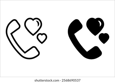 Call love icon. Illustration vector on white backround