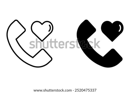 Call love icon. Illustration vector on white backround