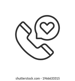 Call Love icon line vector illustration