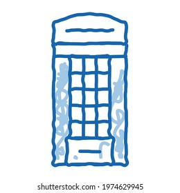 call machine sketch icon vector. Hand drawn blue doodle line art call machine sign. isolated symbol illustration