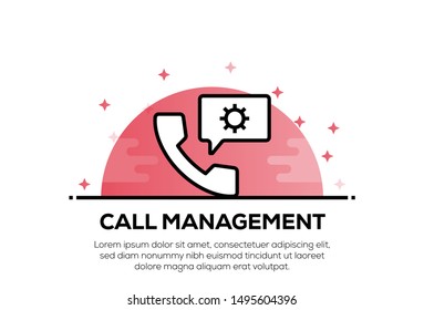 CALL MANAGEMENT AND ILLUSTRATION ICON CONCEPT