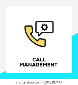 CALL MANAGEMENT LINE ICON SET