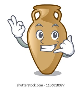Call me amphora mascot cartoon style