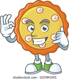 Call me apple pie cartoon character with mascot
