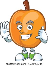 Call me apricot fruit in the cartoon shape