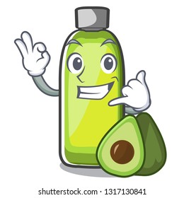 Call me avocado oil in a cartoon bowlvector illustrtion