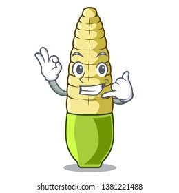 Call me baby corn fried on cartoon plate