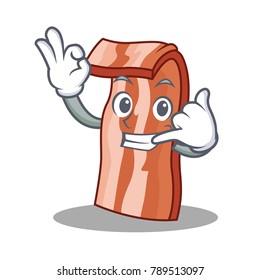Call me bacon mascot cartoon style