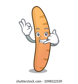 Call me baguette mascot cartoon style