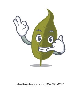 Call me bay leaf mascot cartoon