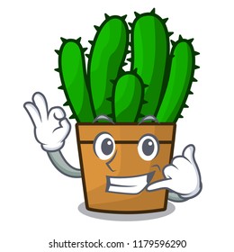 Call me the beautiful spurge cactus plant cartoon