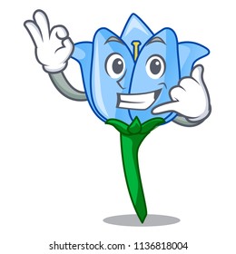 Call me bell flower mascot cartoon