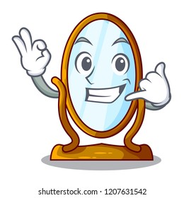 Call me big dressing mirror isolated on mascot