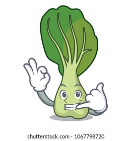 Call me bok choy mascot cartoon