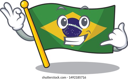 Call me brazil flag kept in mascot drawer