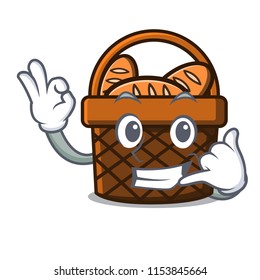 Call me bread basket mascot cartoon