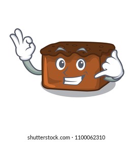 Call me brownies mascot cartoon style