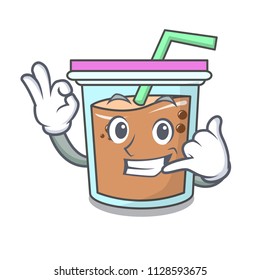 Call me bubble tea mascot cartoon