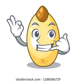 Call me cedar pine nuts isolated on mascot