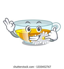 Call me chamomile tea isolated the with mascot