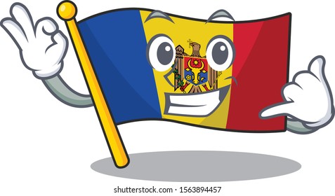 call me character on the cartoon flag moldova