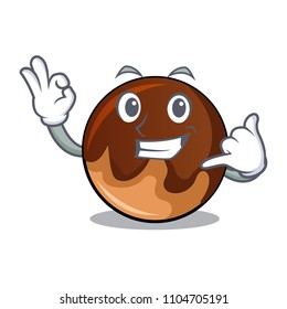 Call me chocolate donut mascot cartoon