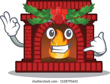 Call me christmas fireplace on with the character