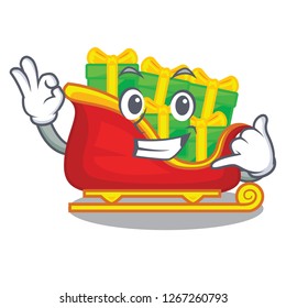 Call me christmas Santa sleigh isolated on mascot