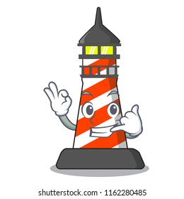 Call me classic cartoon lighthouse of red