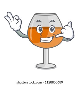 Call me cognac ballon glass mascot cartoon