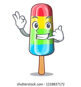 Call me colorful ice cream stick on mascot