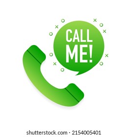 Call me concept with phone icon. Abstract art background vector. Vector design