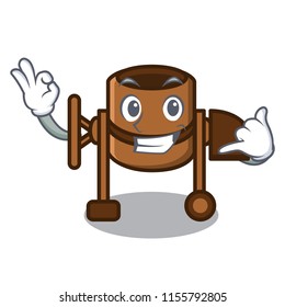 Call me concrete mixer mascot cartoon