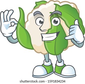 Call me cool cauliflower cartoon character design